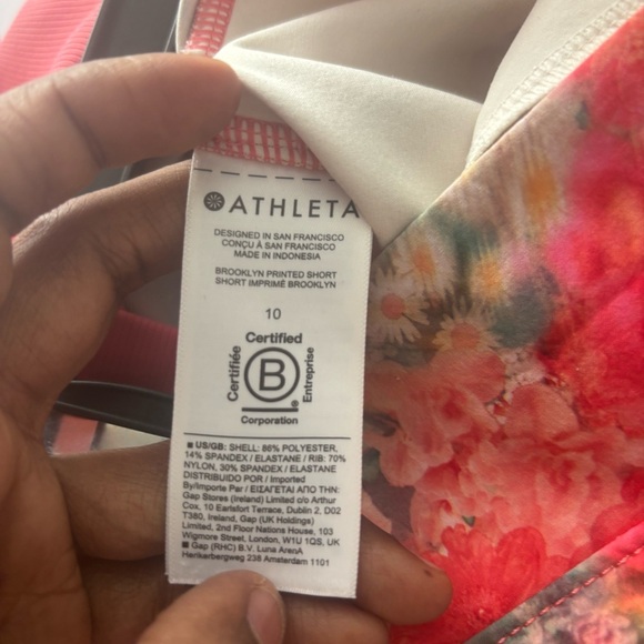Athleta Women's Pink Floral Brooklyn Printed Shorts Size 10 - Picture 6 of 6